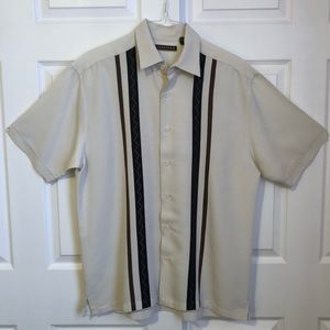 Cubavera multi-color panel short sleeve shirt